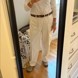 Jcrew garment-dyed foundry pants size 14, ivory